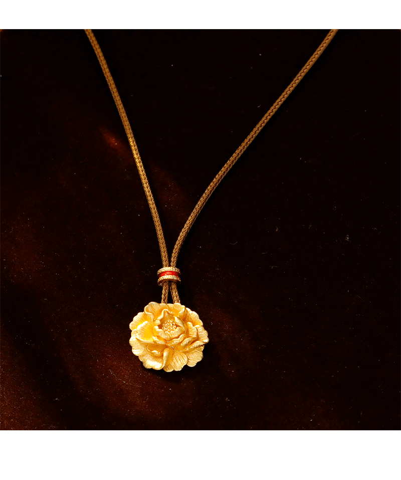 Hyacinth golden shop вместе с новым китайским кулоном пиона, модным кулоном с глубоким вкусом, осенним и зимним аксессуаром pic 4