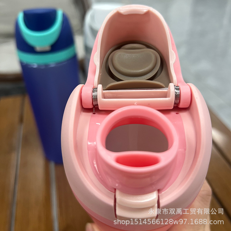 新款运动保温杯不锈钢男女车载户外吸管杯时尚双饮盖大容量直饮杯详情6