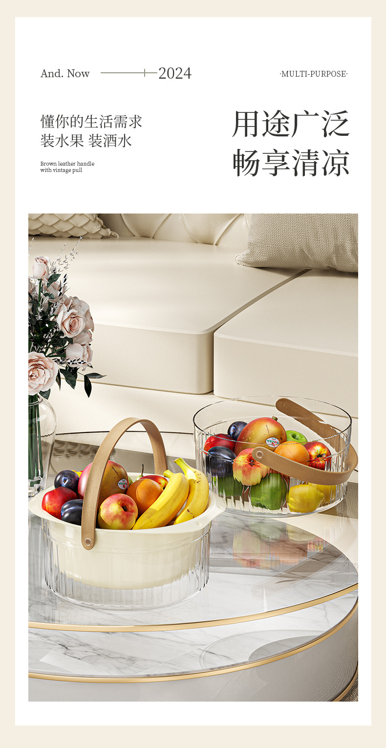 Large-capacity ice bucket, ice cube bucket, household cola, beer, ice wine bucket, transparent picnic drink bucket, multi-purpose storage ice bucket pic 6