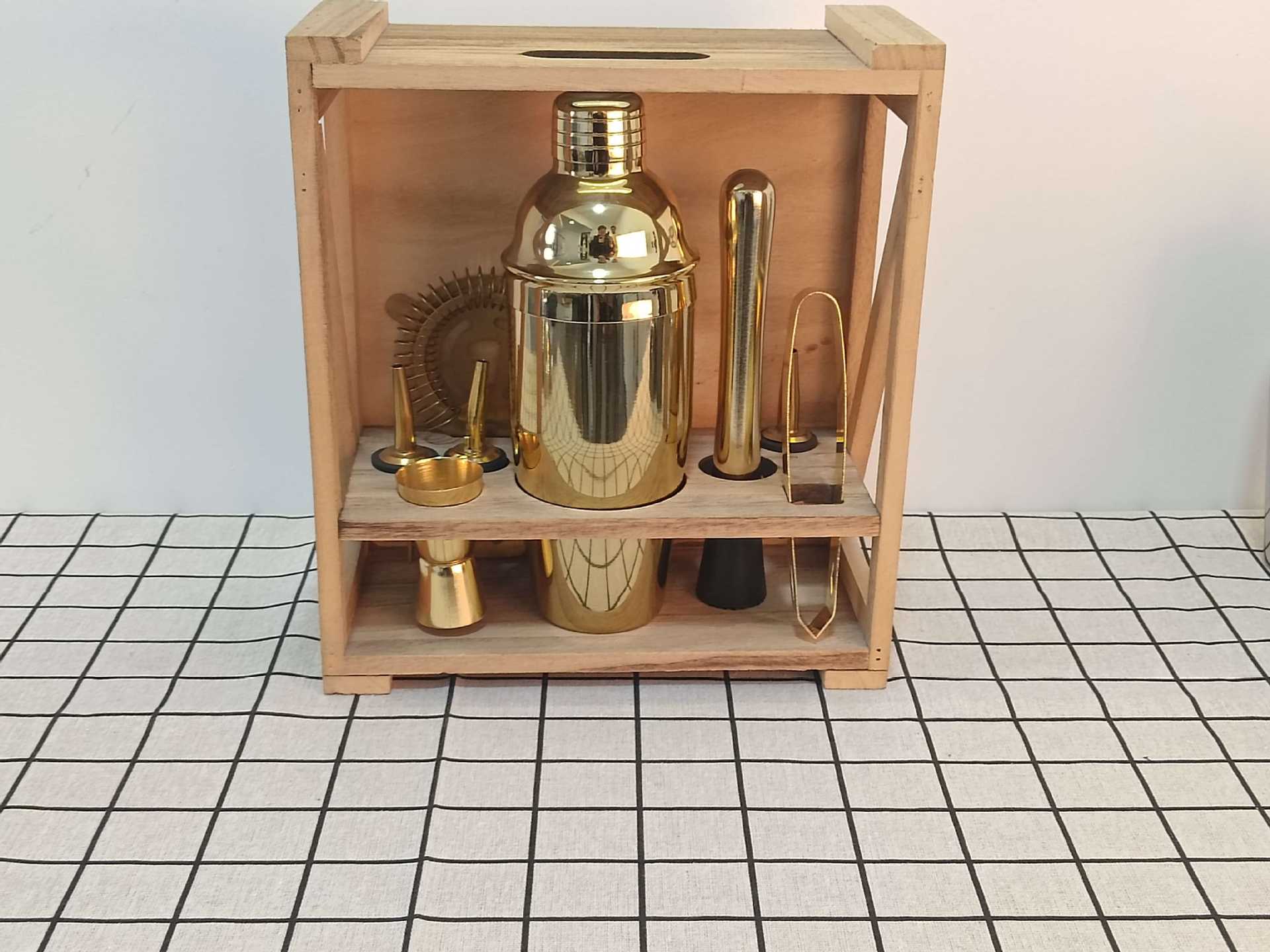 Bar set, stainless steel cocktail shaker, bar utensils, shaker glass, cocktail shaker glass pic 4