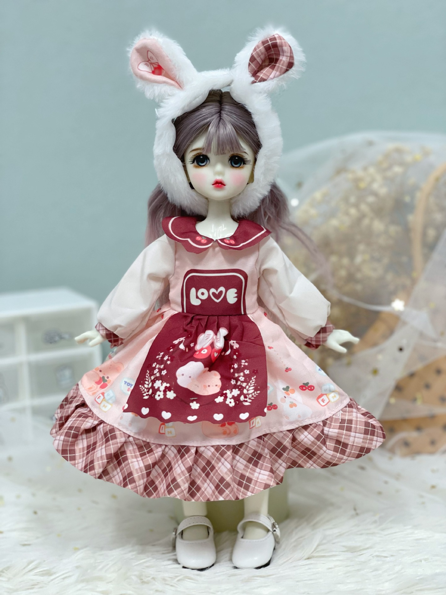 6 points bjd doll dress-up clothes, 30 cm doll set dress, autumn and winter outfits, Lolita jk maid dress pic 53