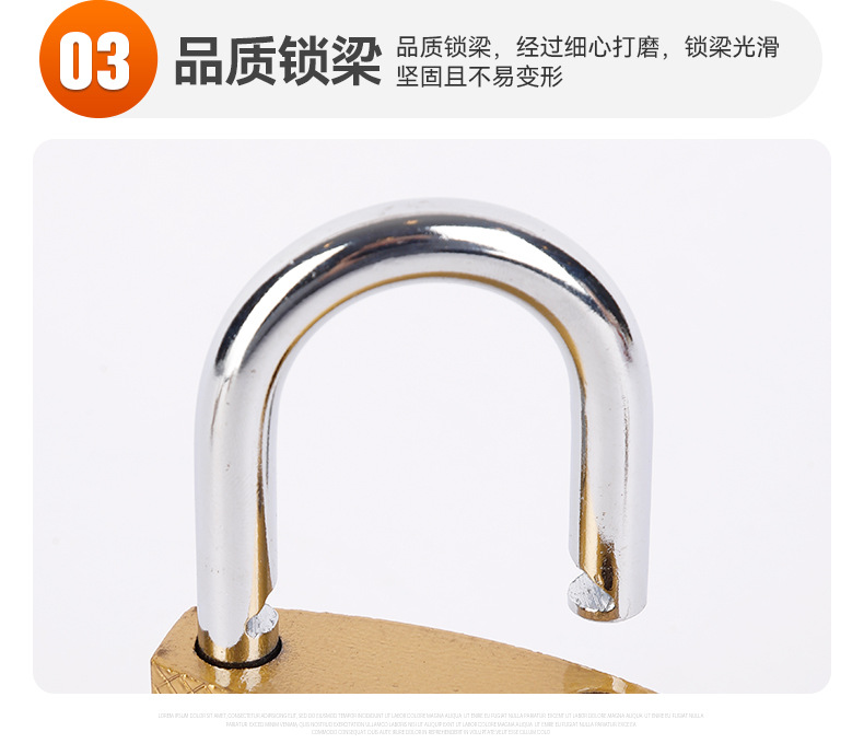 厂家批发仿铜挂锁厚体挂锁一字十字原子锁宿舍柜钥匙抽屉门锁批发详情13