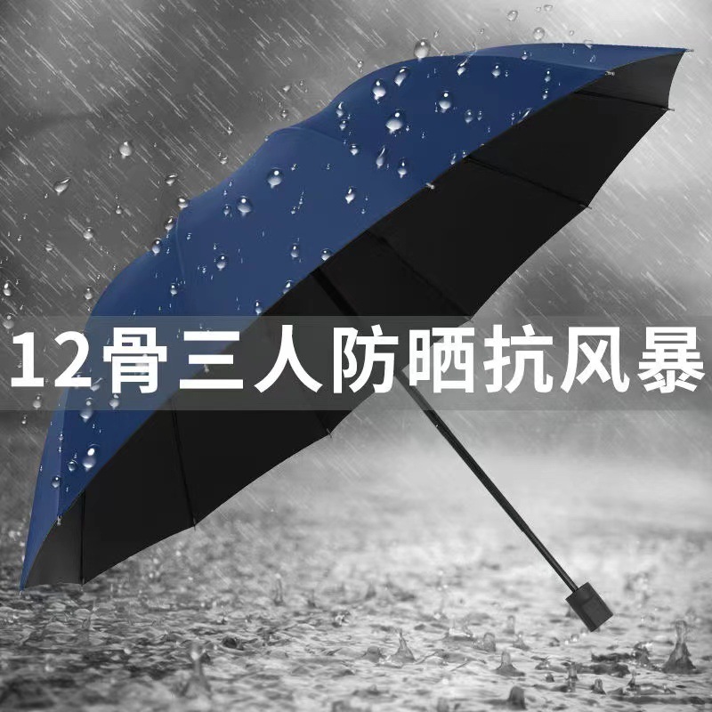 大号超大雨伞男女三人双人晴雨两用伞加大加固学生折叠加厚遮阳伞详情3