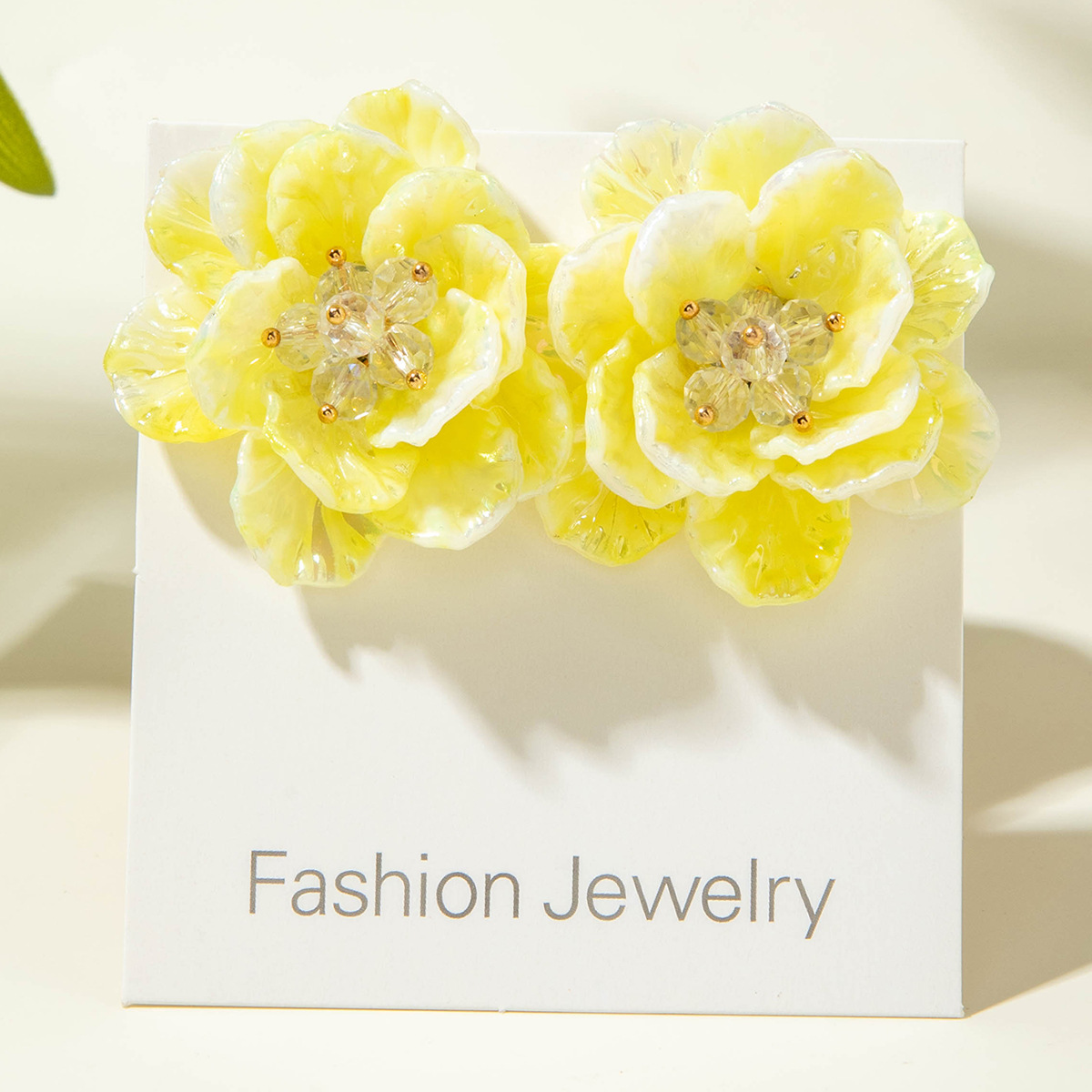 亚马逊跨境清新甜美彩色树脂花瓣花朵耳钉气质多巴胺 耳环耳饰女详情84
