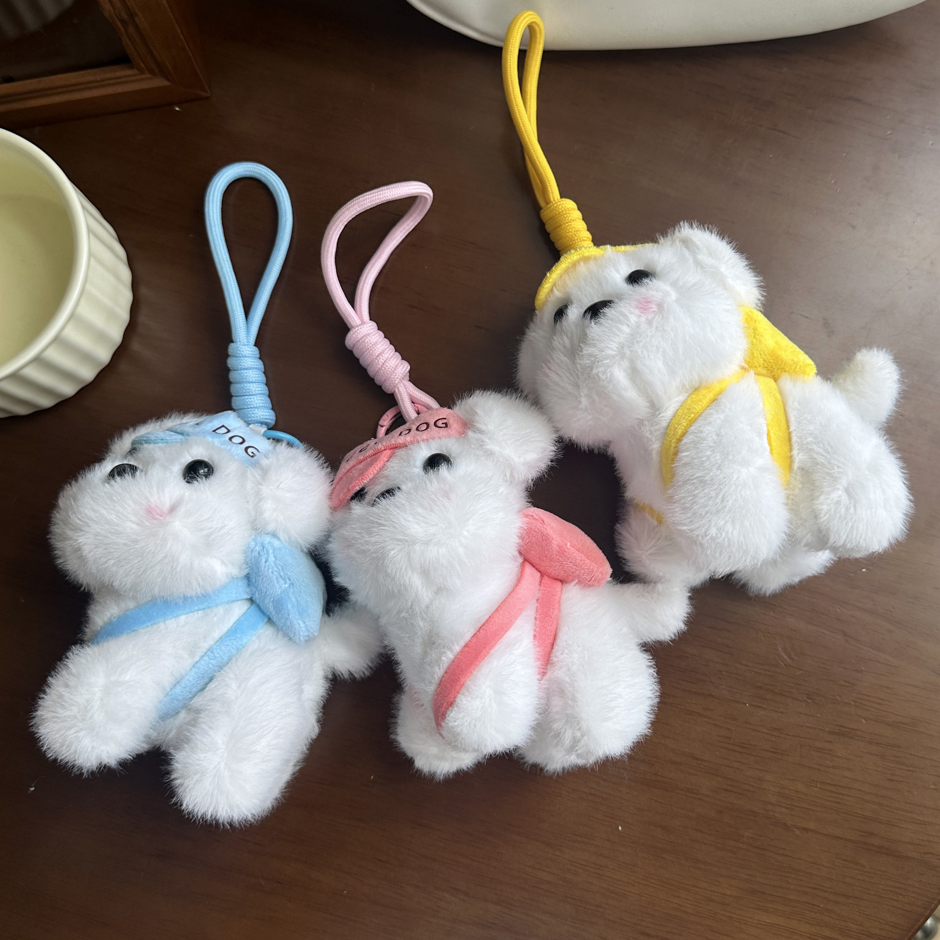 网红可爱萌棒球帽小狗挂件毛绒玩具公仔书包包挂饰钥匙扣娃娃玩偶详情5