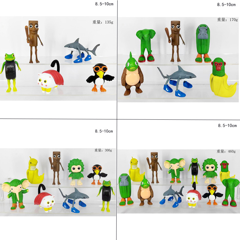 跨境新品穿鞋的鲨鱼公仔山海经系列手办通通通木棍人玩偶模型摆件手办模型详情1