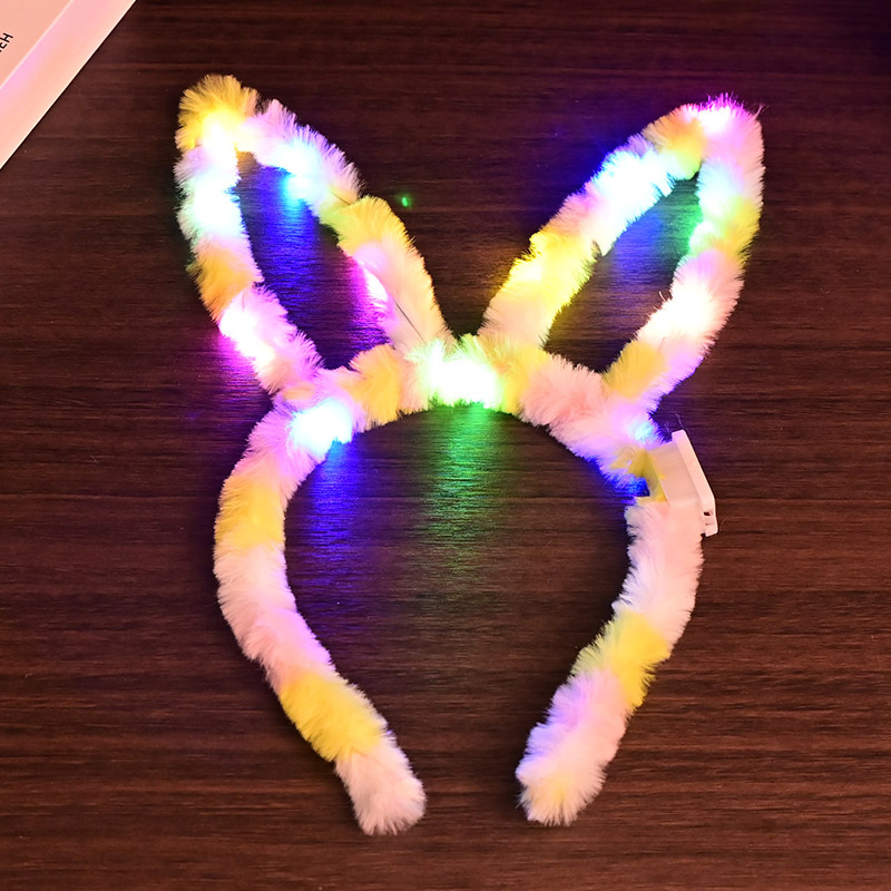 New best-selling luminous cat ear headbands, luminous feather rabbit ear, Mickey ear LED lamp headbands wholesale pic 7