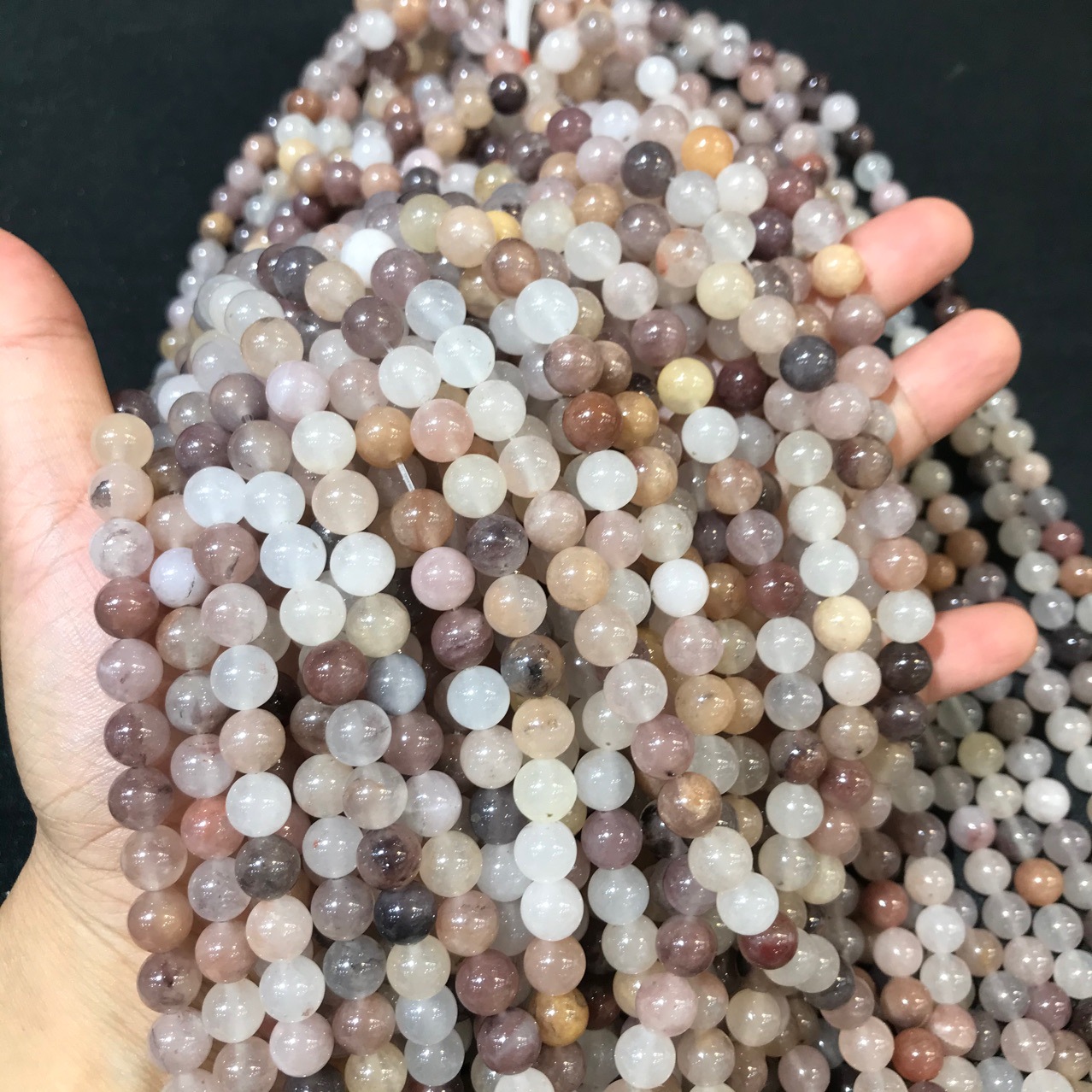 天然紫罗兰佘太翠圆珠 金丝玉紫罗兰散珠半成品手链项链配饰玉石详情1