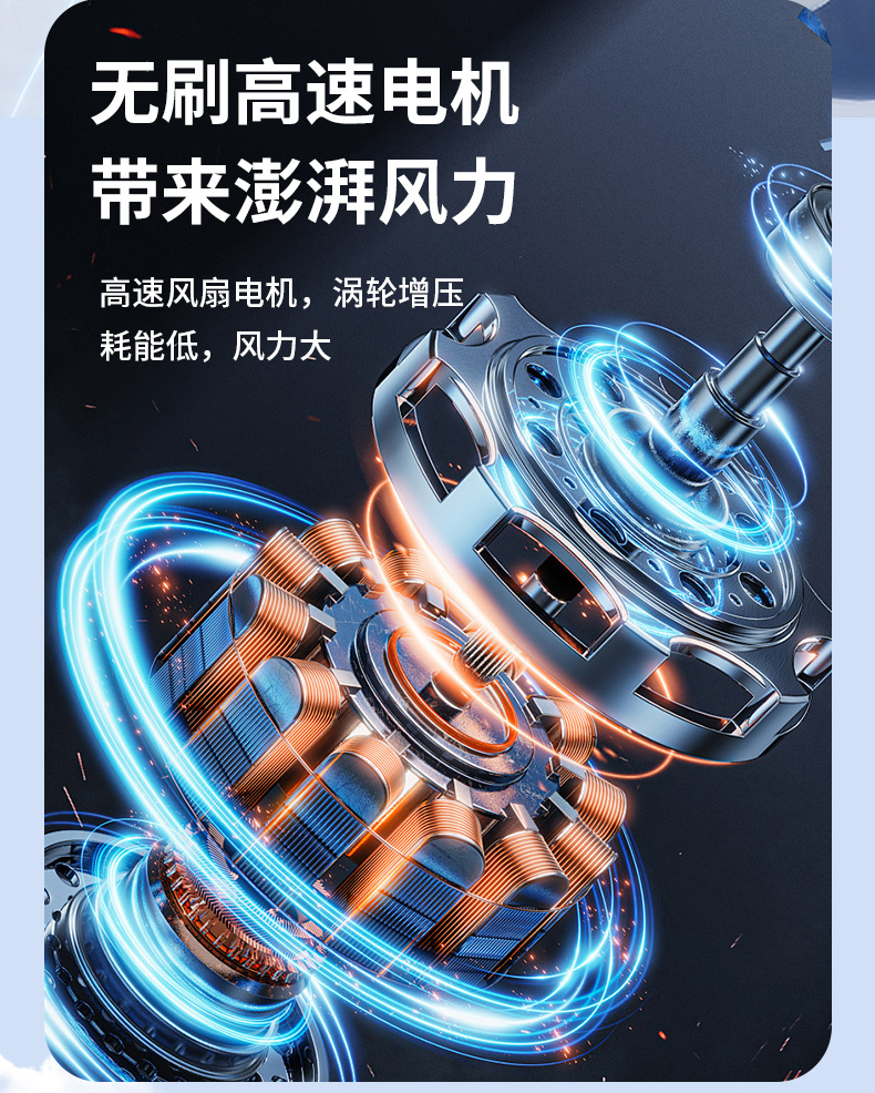 New cross-border high-speed handheld fan, desktop usb charging turbine fan, ice pack cooling pocket mini fan pic 5