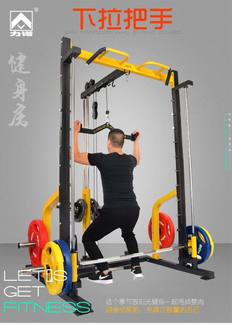 High pull-down handle, low pull-down grip, back exercise accessories, sitting row, back muscle training, gantry, back pull training pic 1