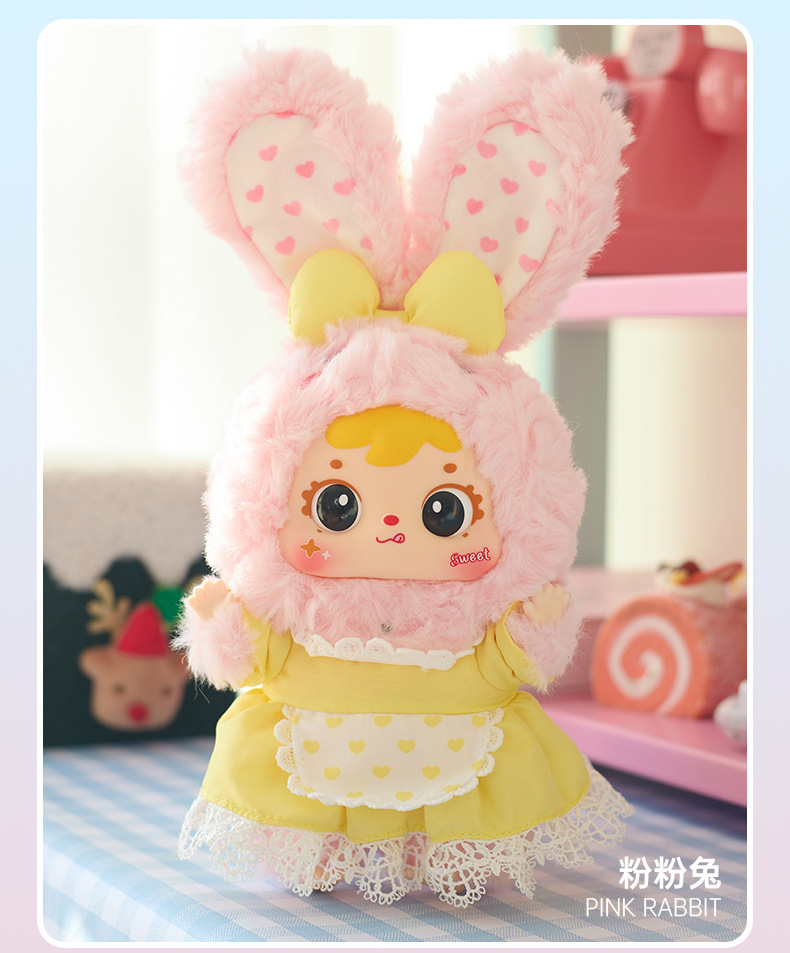 跨境爆款三小毛-三小毛-彩虹兔宝毛绒创意潮玩儿童玩偶包包挂件详情12