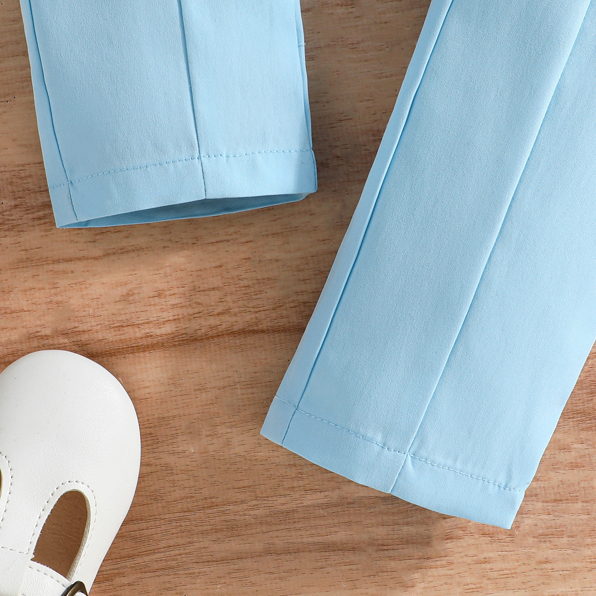 跨境专供—女童春秋装 时尚甜美风儿童套装 精致蕾丝袖西装两件套详情18