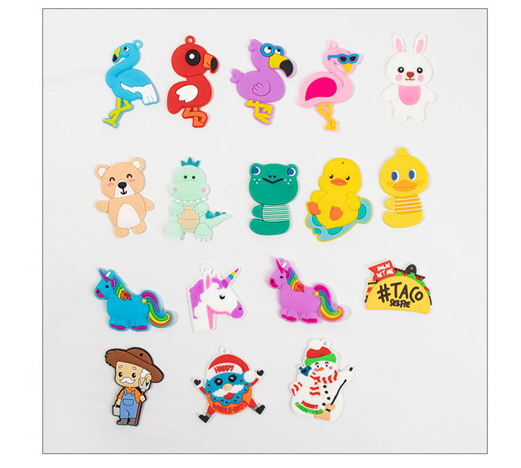 创意儿童diy卡通PVC软胶贴片玩具包包配件礼品批发独角兽圣诞贴片详情9