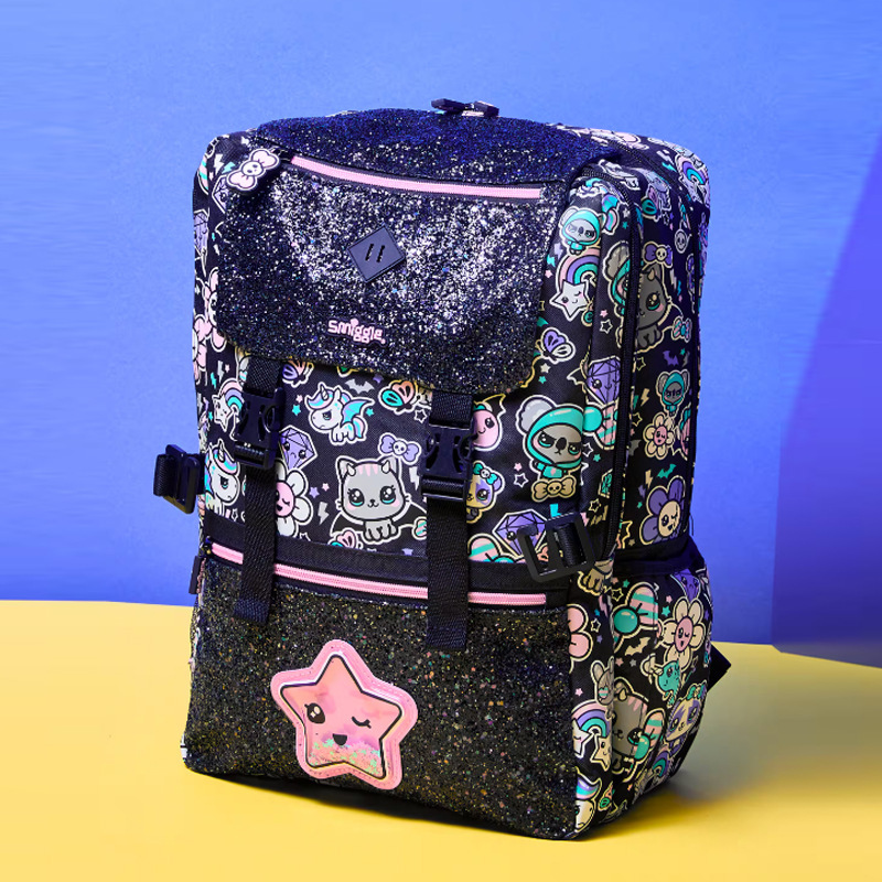 Australia nuevo Smiggle mochila de escuela primaria y secundaria gran capacidad mochila de dibujos animados para niños doble bolsa de pluma pic 7