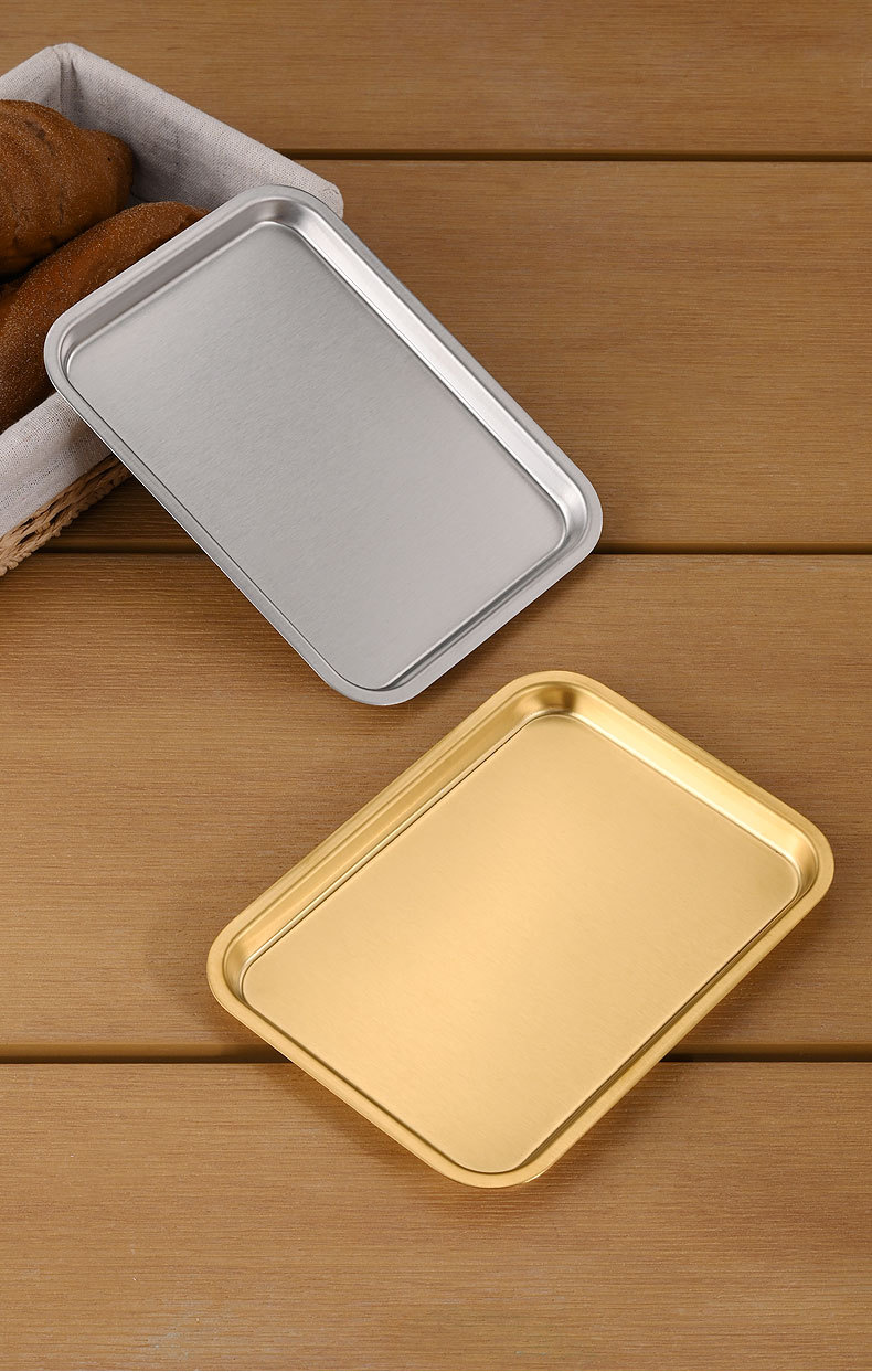 不锈钢韩式烤肉盘加厚长方形托盘浅盘小吃平底盘烧烤甜品蛋糕盘子详情15