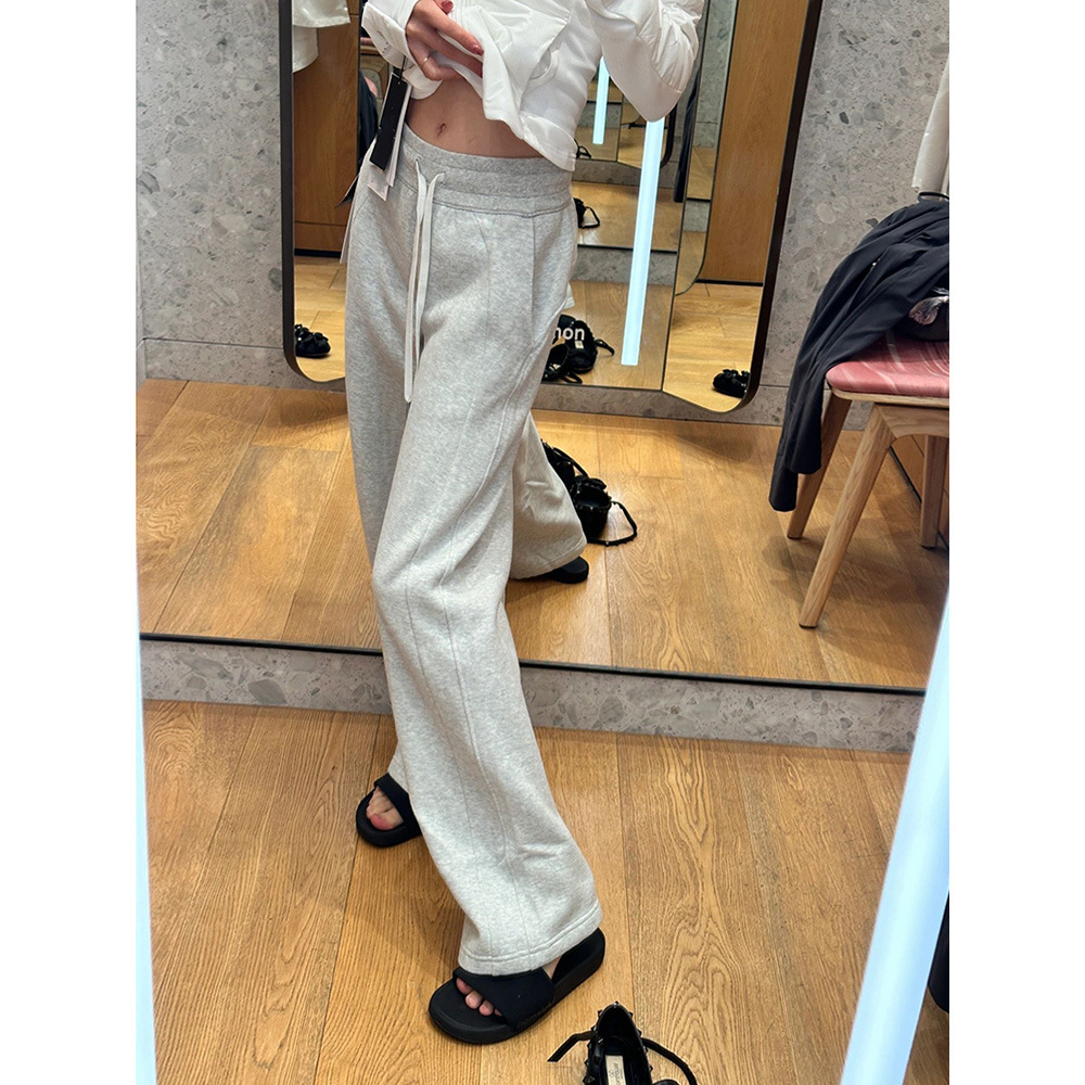 lulu卫裤女2024春秋新款瑜珈裤微喇直筒百搭高腰显瘦运动休闲裤子详情14