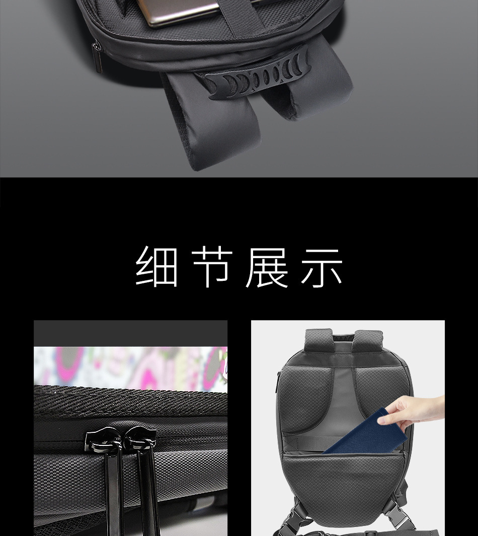 跨境新款钢铁侠背包机车发光LED防水摩托车骑行头盔包全盔双肩包详情14