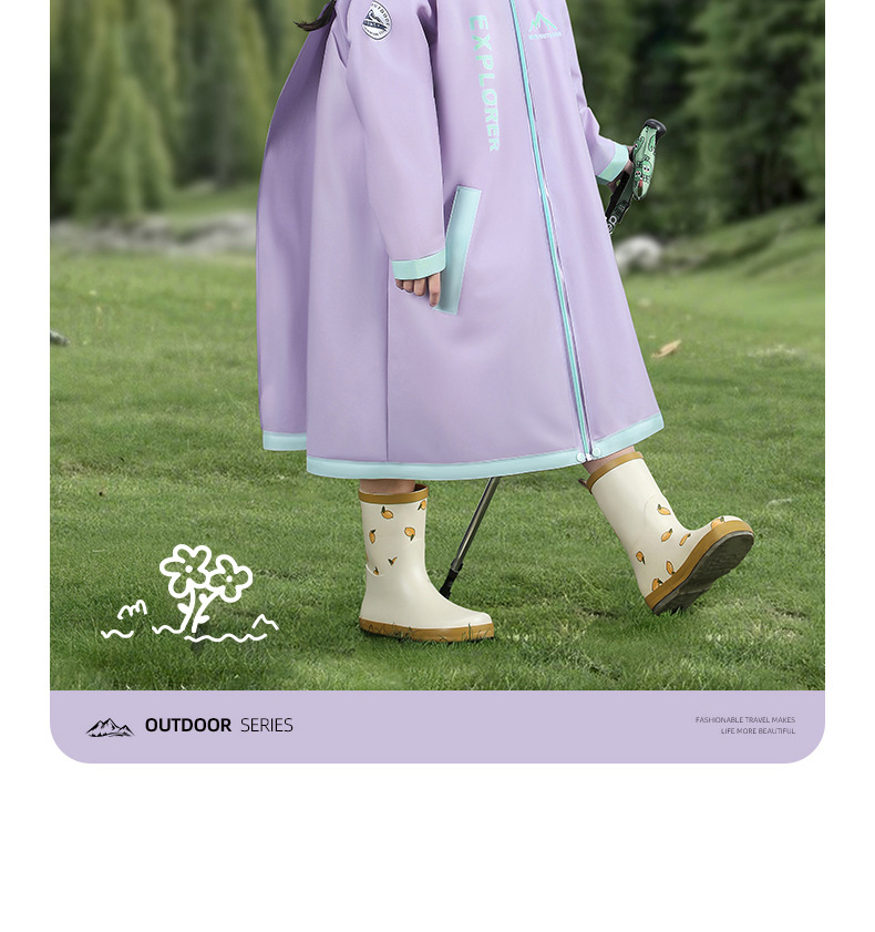 备美儿童雨衣男童女童小学生全身防大雨书包位连体雨衣雨披详情24