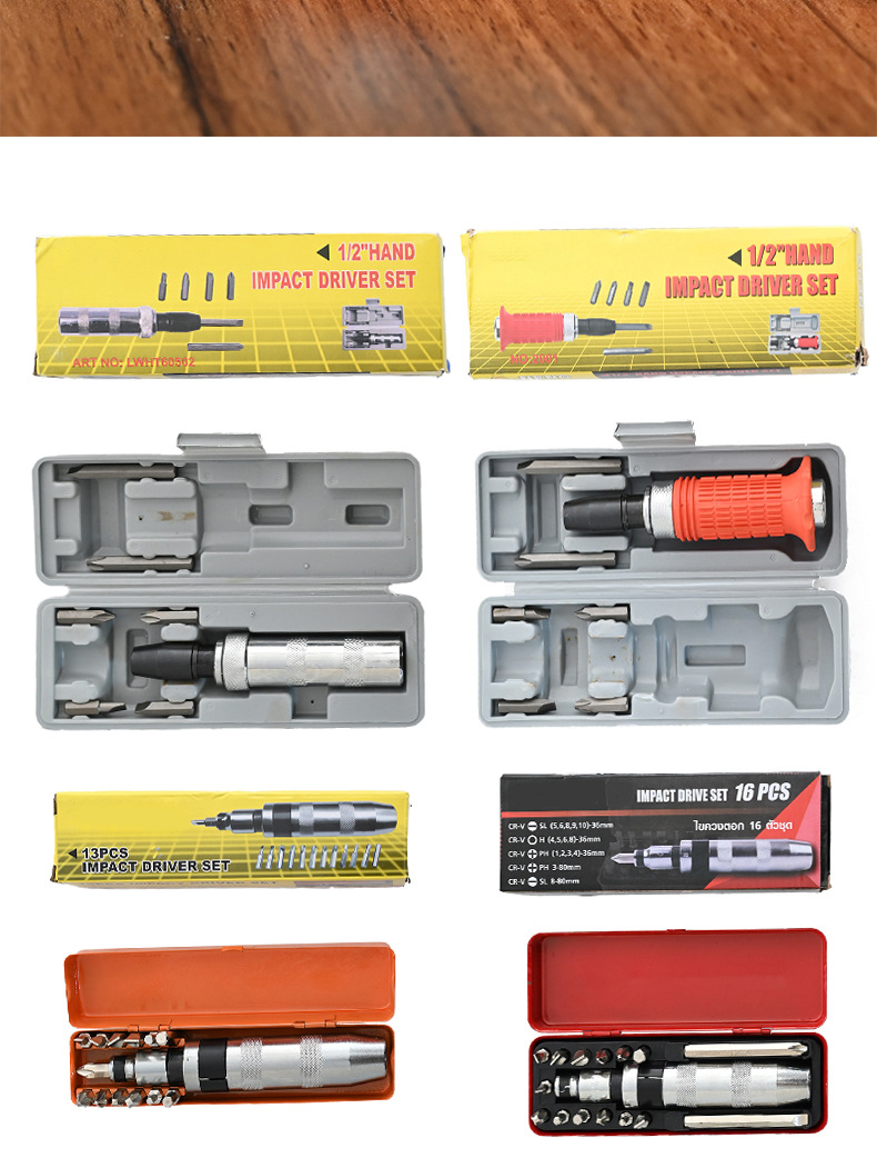 The manufacturer supplies 14-piece sets of impact screwdriver head kits, screwdriver sets, iron boxes, chromium-vanadium steel tool sets pic 28