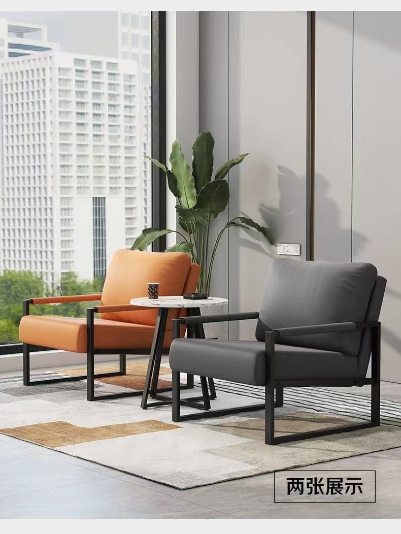 轻奢设计师单人沙发椅网红民宿酒店休闲展厅商用洽谈接待沙发椅详情23