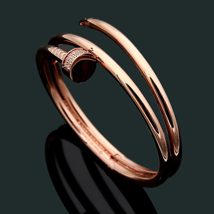 A classic 18k rose gold titanium steel bracelet that is a bestseller in Japan and South Korea. It is a unisex love nail bracelet that does not fade pic 10