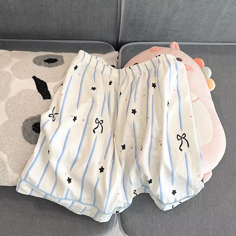 Pajama Women Summer Cloud Cotton 2024 New Style sweet and cute cardigan casual short-sleeved and short-shorts home wear set pic 31