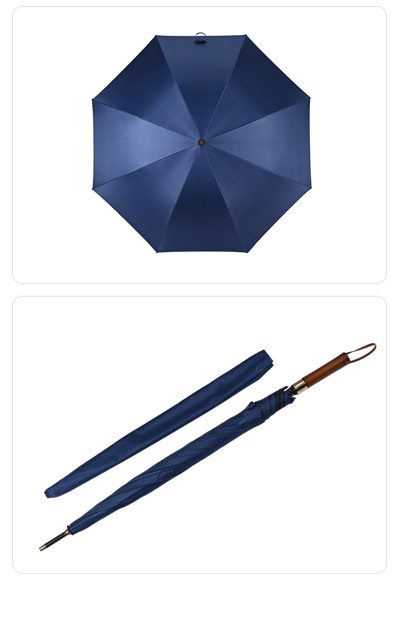 高尔夫雨伞自动长柄商务27寸雨伞防雨抗风晴logo直杆黑胶UV防晒详情11