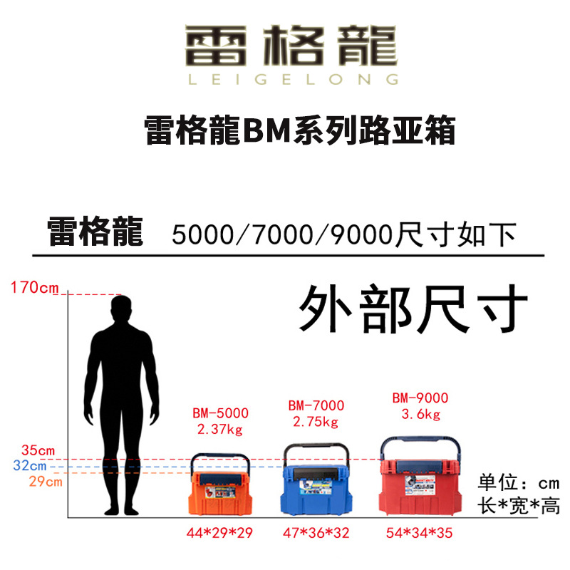 雷格龍路亚工具箱明邦9000路亚工具箱多功能钓箱海钓坐钓箱配件详情13