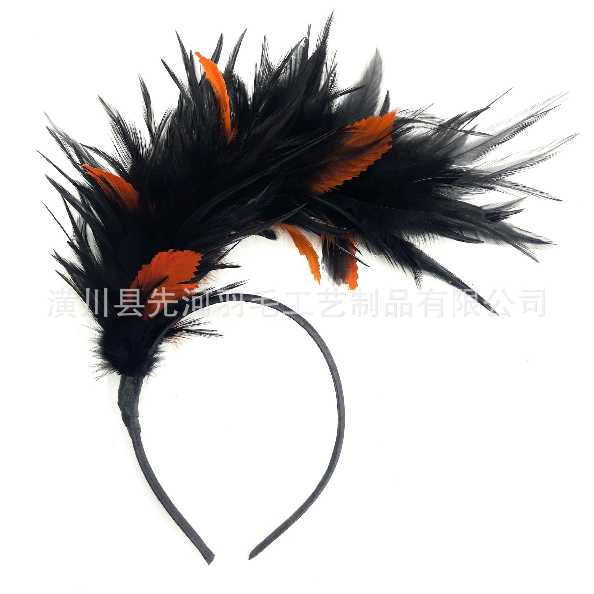 欧美彩色羽毛头饰 万圣节发箍 派对狂欢节日表演出赛马会舞会发饰详情6