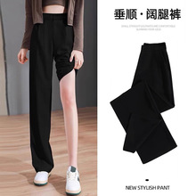 Tie-dyed ice silk cotton linen Chinese-style thin wide-leg pants for women, sun protection, summer drape, loose straight-leg high-waisted Chinese-style Yamamoto pants pic 19