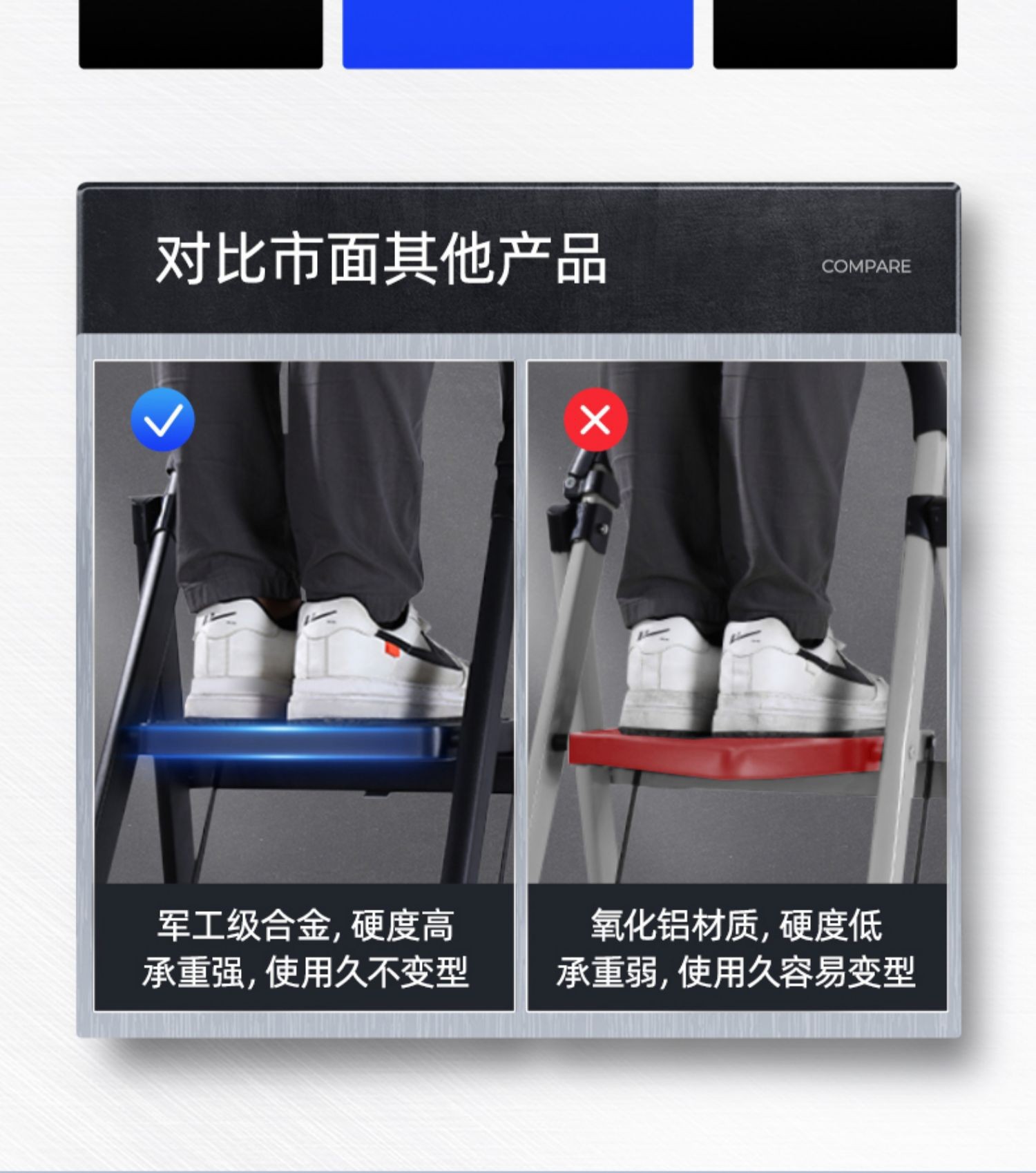 步步高升家用梯子折叠伸缩多功能加厚楼梯步梯人字梯神器乔迁之喜详情28