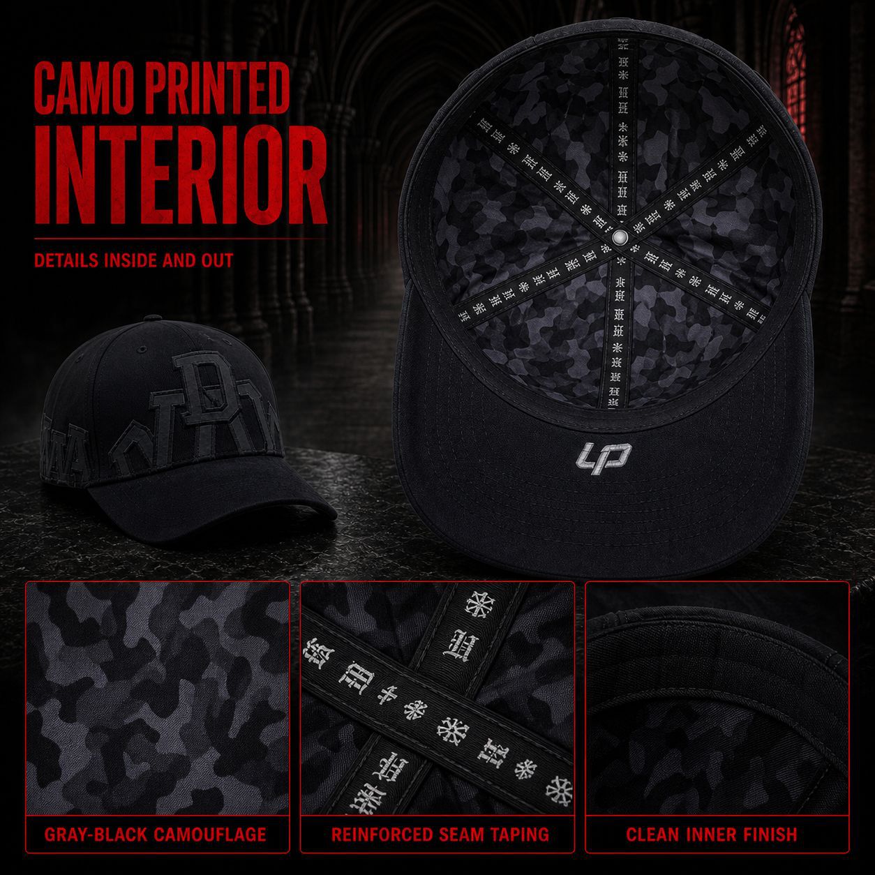 New trendy and versatile Gothic baseball caps, custom-made printed, embroidered and logo caps, cross-border export wholesale pic 10