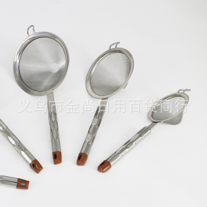 Household water cube steel handle conical deep mesh drain 304 stainless steel oil grid plate, fried chicken and French fries oil filter pic 2