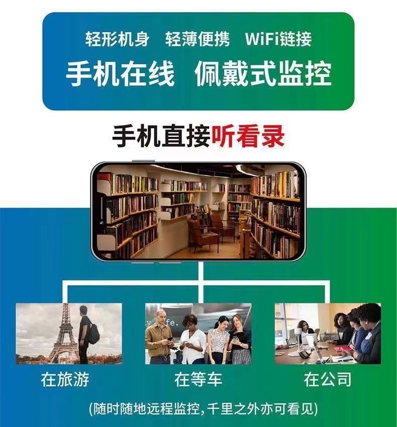 Flexible, miniature, rotatable camera, high-definition night vision, wireless, unplugged installation monitor, no network clear network camera pic 1