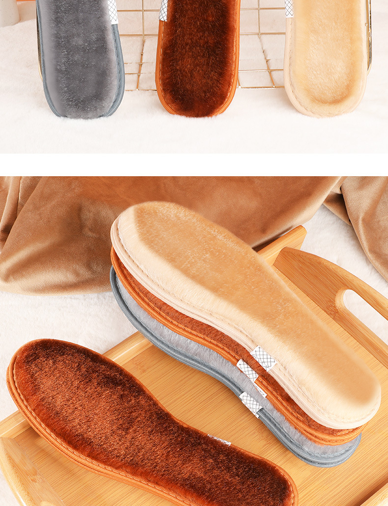 加绒保暖鞋垫冬季男女软底加厚透气吸汗竹炭防臭毛绒棉仿羊毛全垫详情15