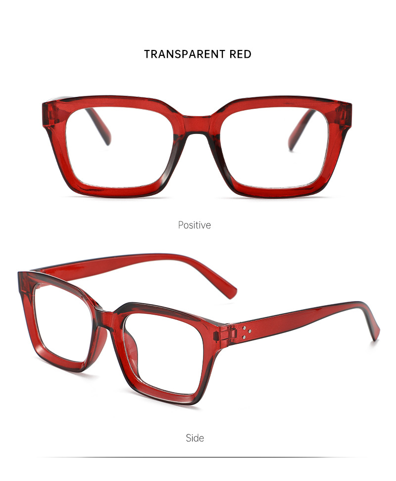 Anti-blue light square frame flat light glasses for women, contrasting color rice studs, simple and slender appearance, high level of spectacle frame, European and American trendy spectacle frame pic 20