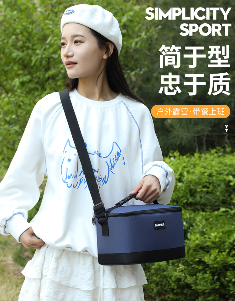 Wholesale aluminum foil lunch bags, waterproof ice packs, hand-held lunch box bags, thickened striped bento bags, insulated bags, cross-border pic 9