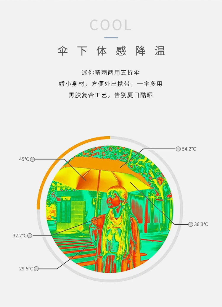 迷你五折伞胶囊伞烫金爱心轻巧太阳伞防晒防紫外线晴雨俩用黑胶伞详情9