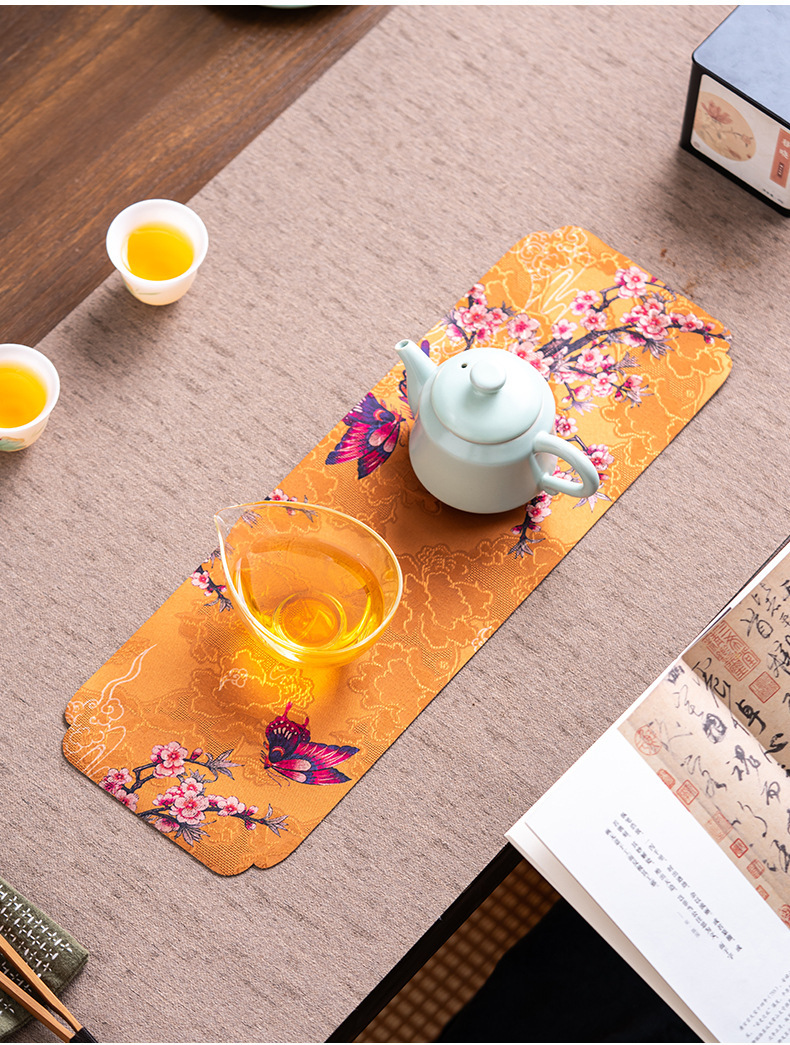 中国国潮风干泡小茶席垫子高级中式长条茶桌布垫隔热茶杯壶垫防水茶垫详情13