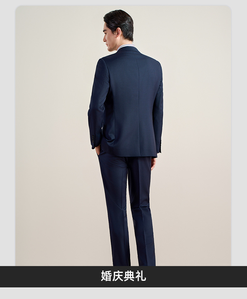 70%羊毛高档男式西服套装男士西装高级感伴郎团服装商务职业正装详情12
