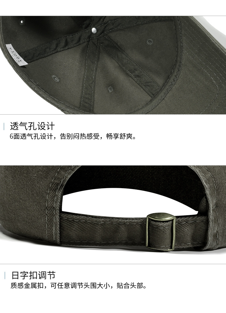 T百搭可水洗鸭舌帽软顶棒球帽高尔夫遮阳帽男女韩版显脸小防晒帽详情5