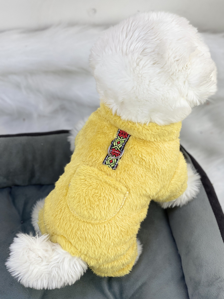 超小体狗狗猫咪衣服秋冬季毛绒四脚小码奶狗奶猫幼犬茶杯犬带牵引详情27