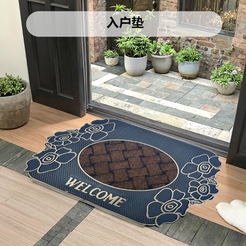 Villa de alto grado entrada alfombrilla de goma clásica de estilo europeo puerta de entrada alfombrilla de goma natural antideslizante resistente al desgaste resistente a la suciedad pic 2