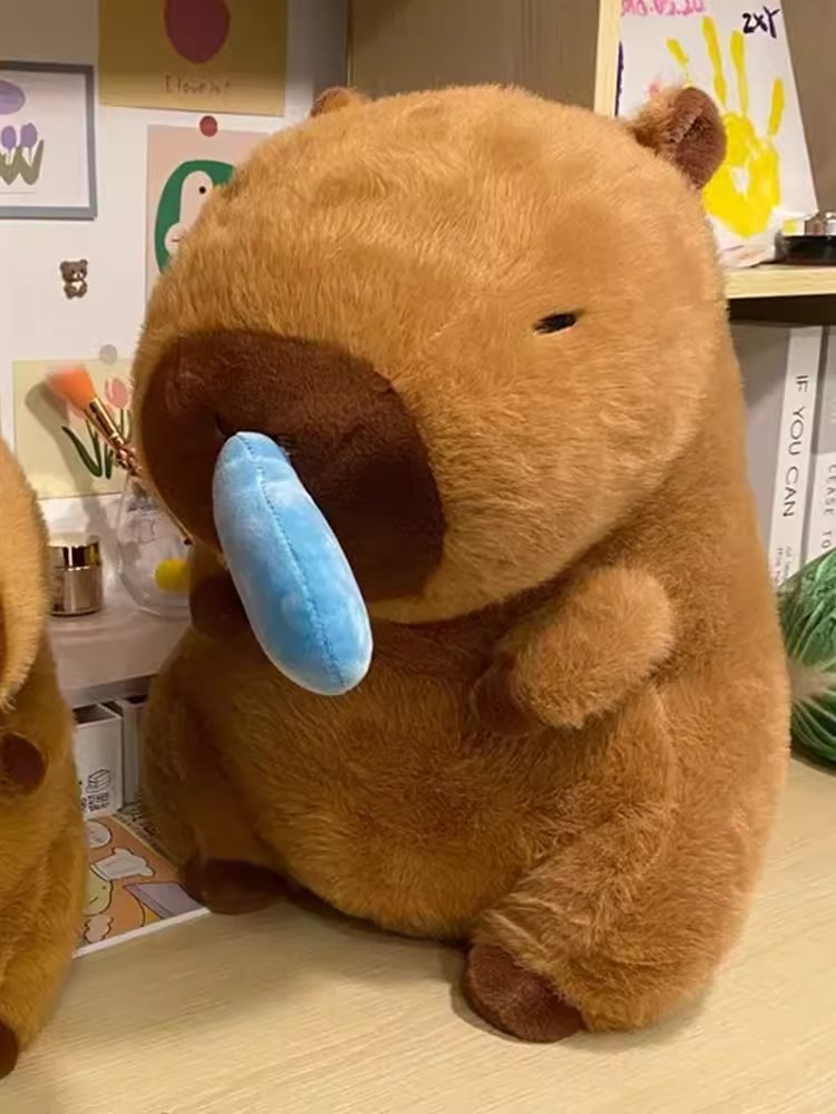 可爱卡皮巴拉玩偶围巾水豚公仔布娃娃儿童抱枕毛绒玩具女生日礼物详情11