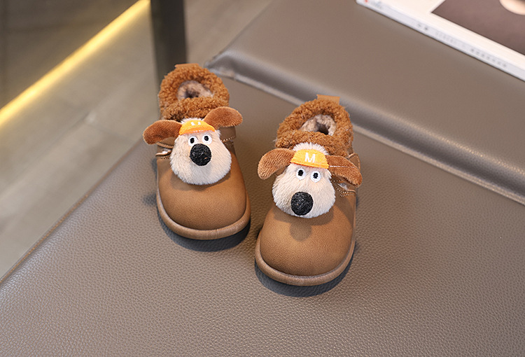 儿童棉鞋2025冬季新款男女童卡通小狗勃肯鞋加绒保暖中小童雪地靴详情9