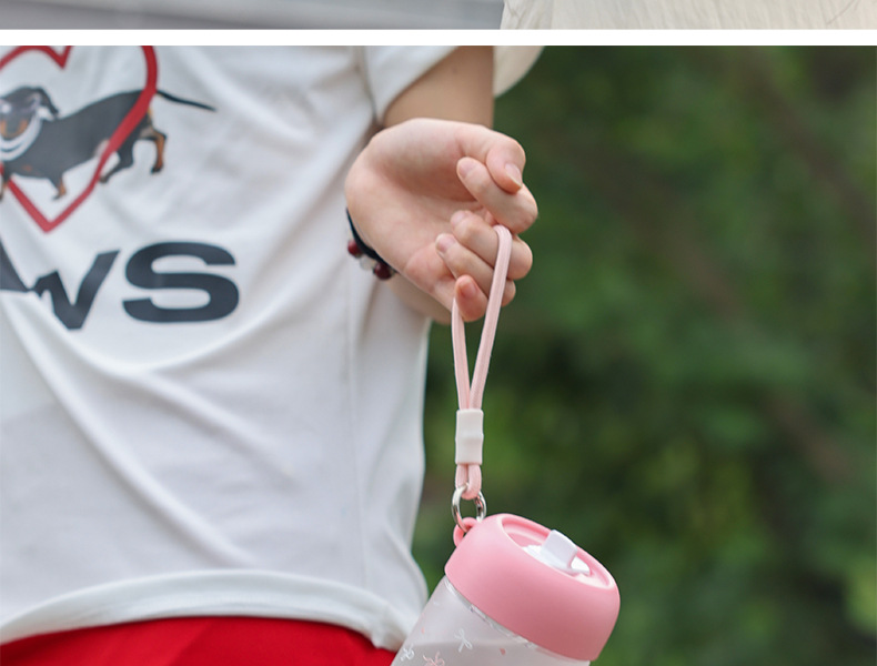 Cute Rabbit Master. Original InS-style glass water cup with heat-resistant cup sleeve and double-drinking straw. Ins-style heat-resistant water cup pic 14
