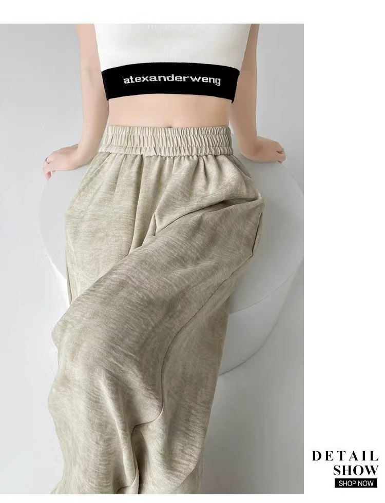 Tie-dyed ice silk cotton linen Chinese-style thin wide-leg pants for women, sun protection, summer drape, loose straight-leg high-waisted Chinese-style Yamamoto pants pic 70