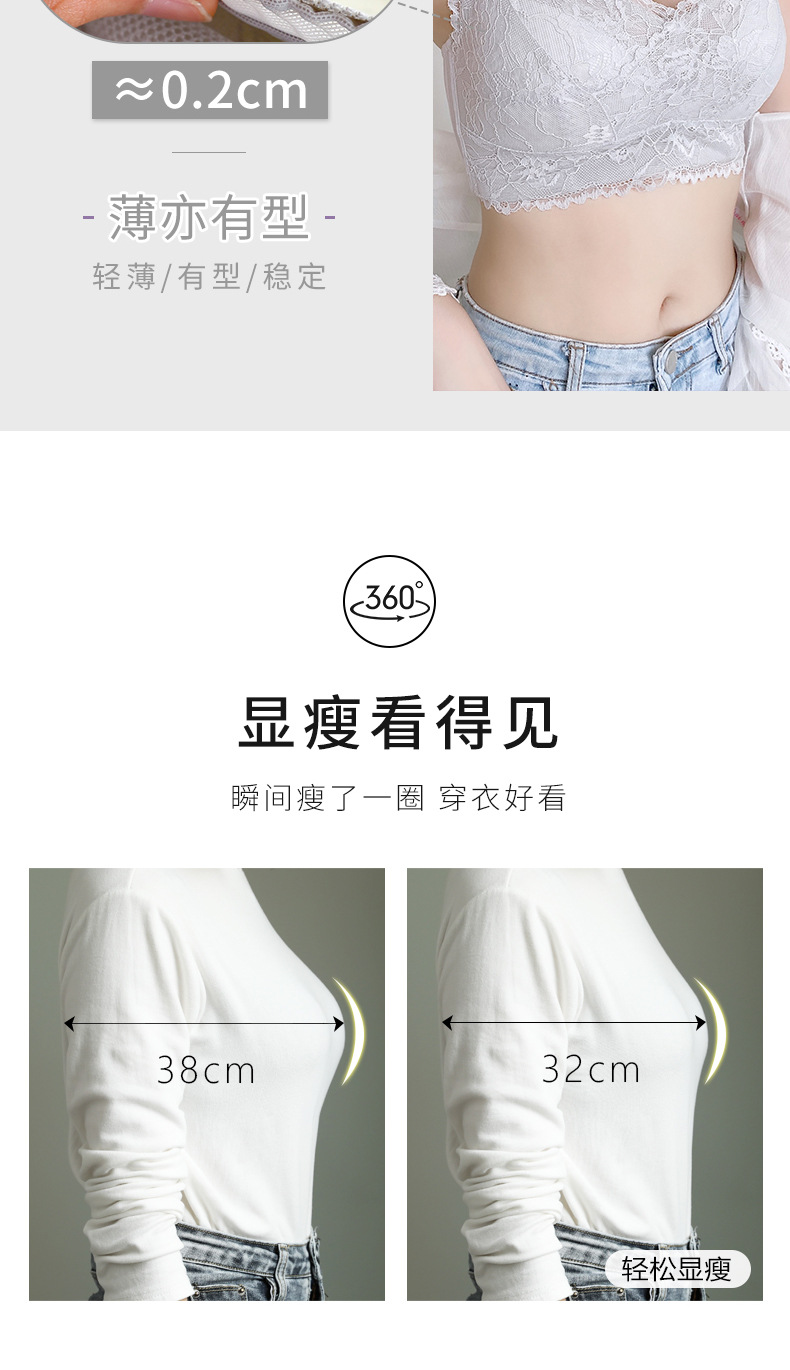 全罩杯大胸显小文胸薄款无钢圈内衣女聚拢防下垂收副乳调整型胸罩详情3