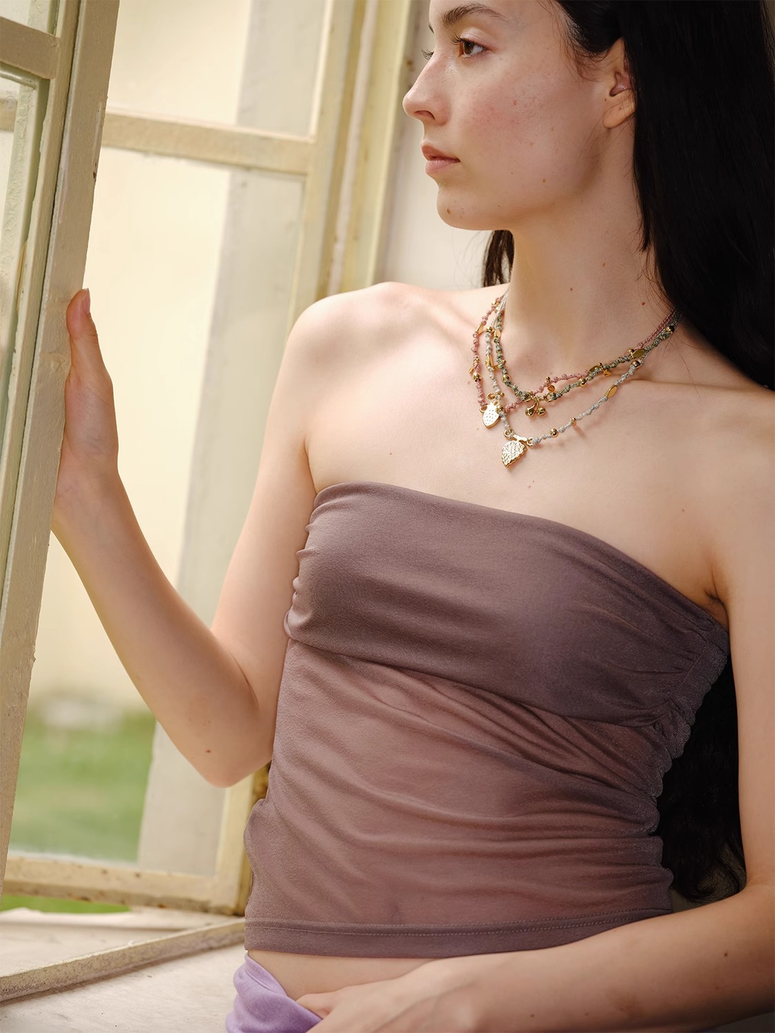 复古小众设计ins清新水果彩色编绳项链女纯手工编织日常百搭配饰详情13