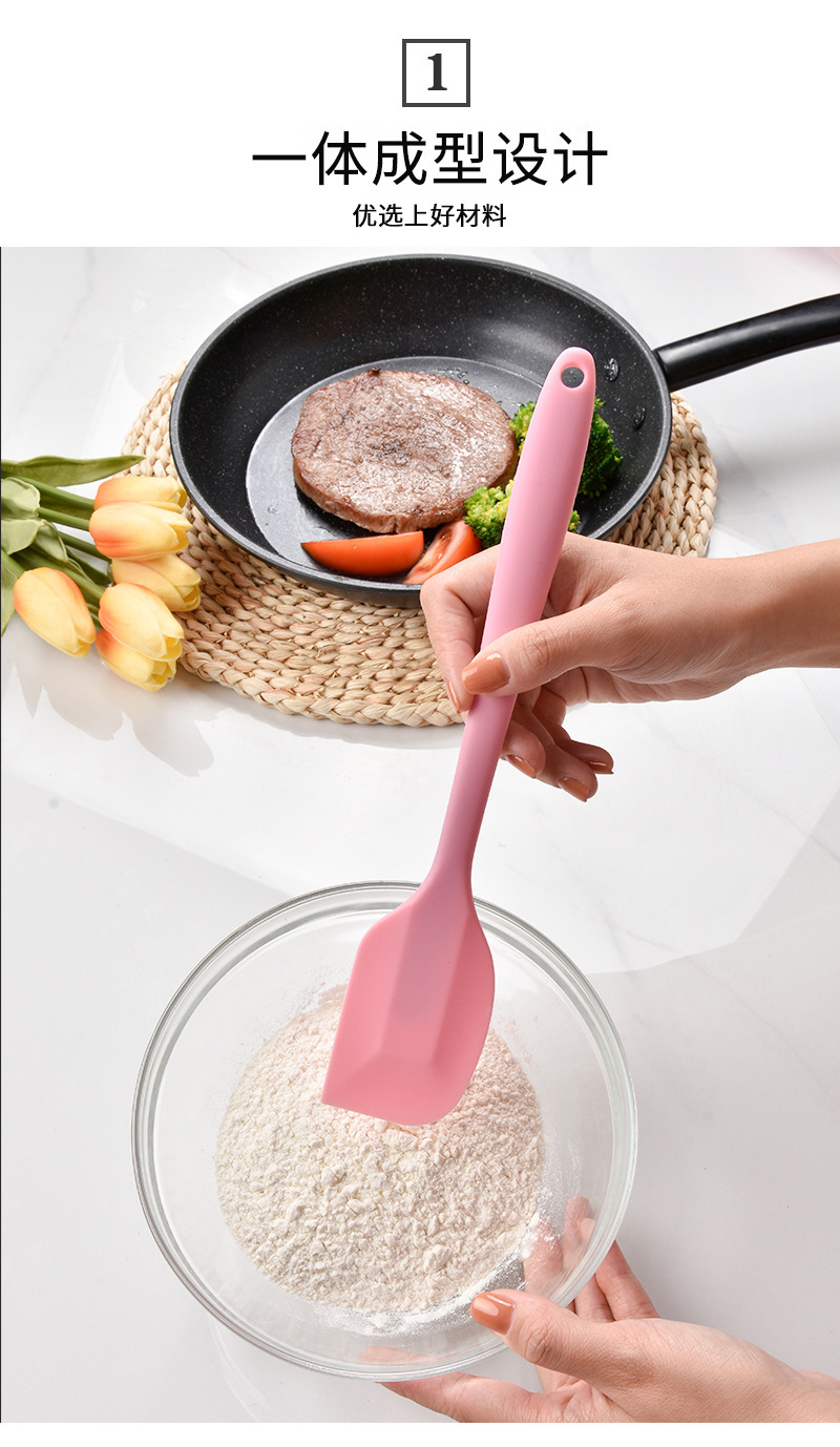 跨境硅胶烘焙5件套 现货包含刮刀油刷铲子打蛋器 耐高温烘焙工具套装 烘焙刮刀一体设计详情2